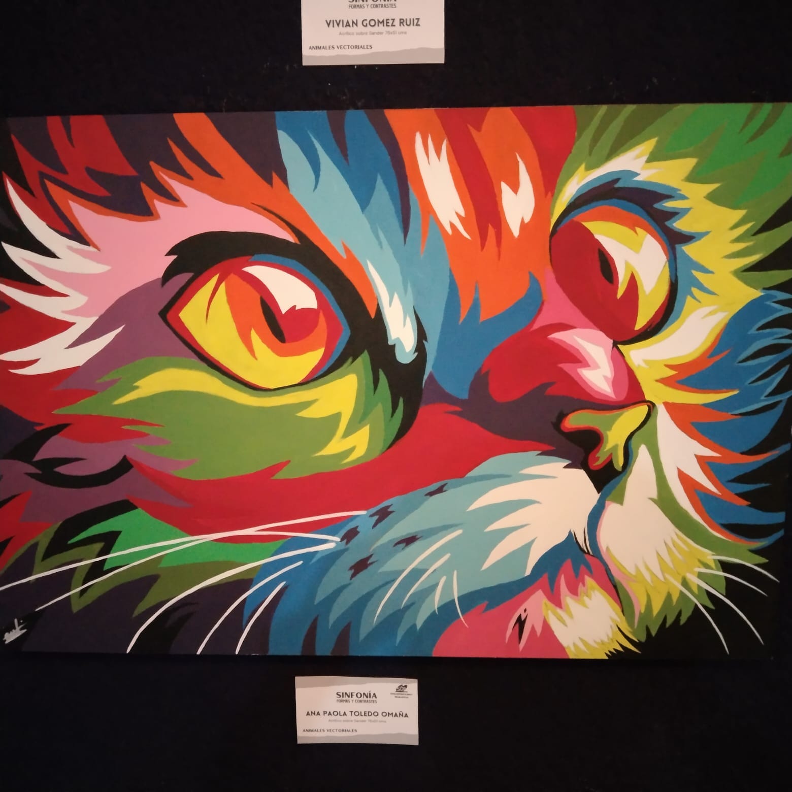 Pintura gato pop art alumno ESDPA