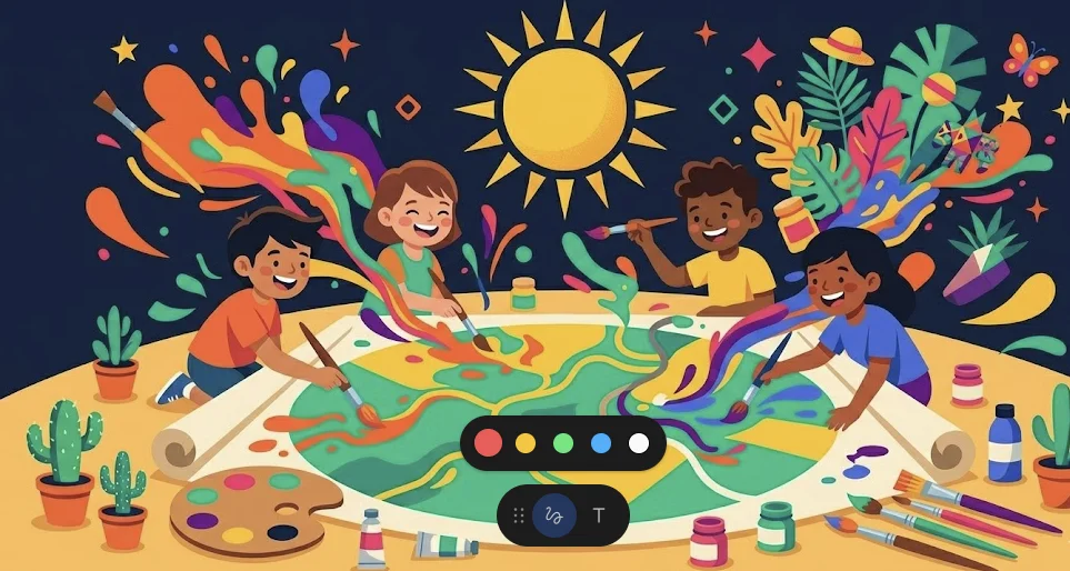 Niños pintando al aire libre en curso de verano de arte en Nicolás Romero 2026