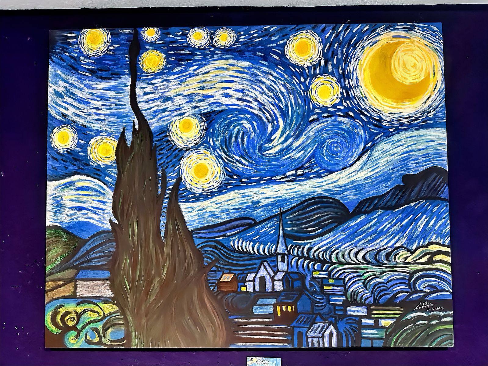 Noche estrellada pintada por alumno ESDPA