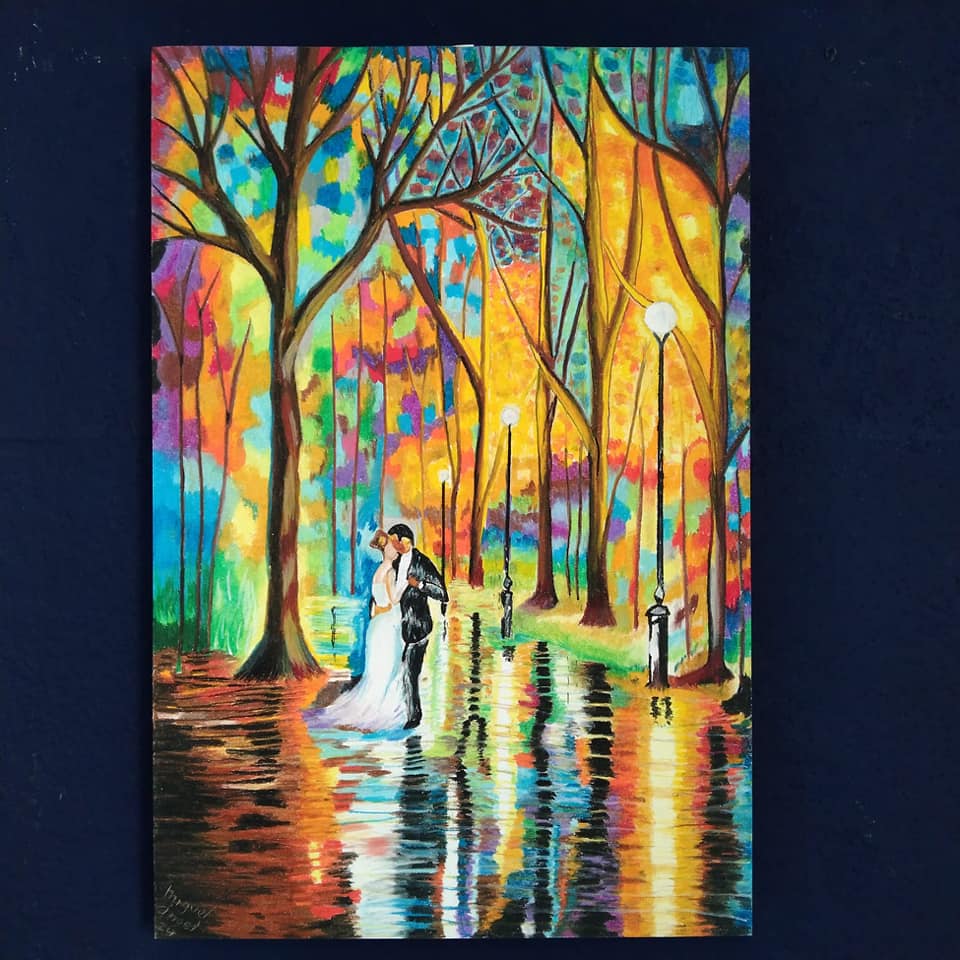 Pintura colorida alumno ESDPA