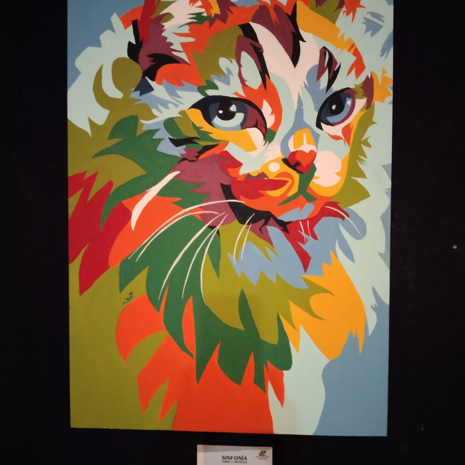 Pintura pop art gato alumno ESDPA