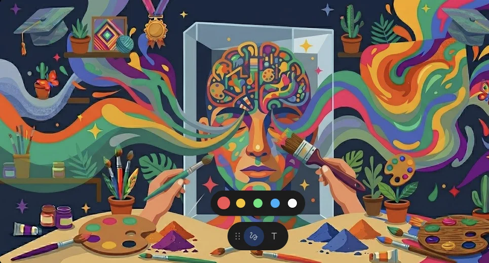 Rostro humano estilizado donde cada emoción se expresa con un color distinto para psicología del color